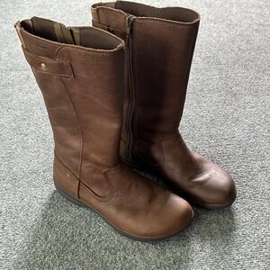 Merrell Riding Boots Womens 7 Brown Leather Mid Calf Zip Waterproof DRY Winter